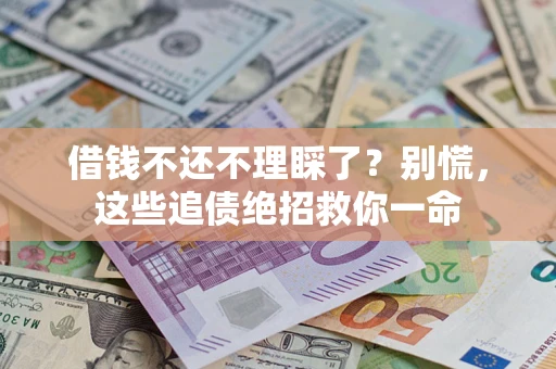 武汉借钱不还不理睬了？别慌，这些追债绝招救你一命